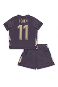 Engeland Phil Foden #11 Babytruitje Uit tenue Kind EK 2024 Korte Mouw (+ Korte broeken)